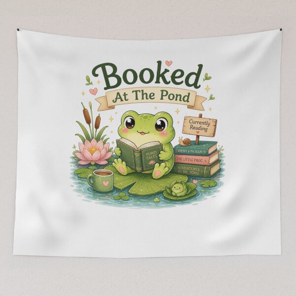 Item preview, Booked At The Pond – Cute Frog Book Lover Design designed and sold by MotylekAnia.