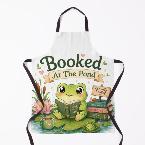Item preview, Booked At The Pond – Cute Frog Book Lover Design designed and sold by MotylekAnia.