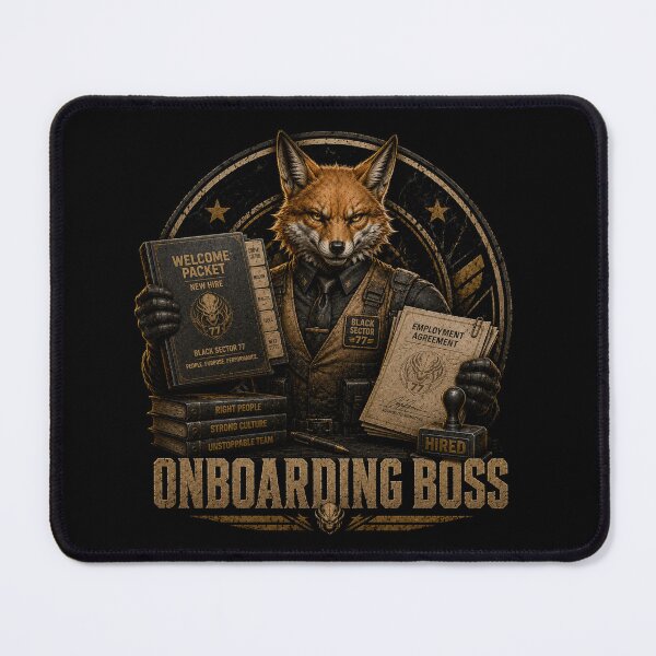 Item preview, Onboarding Boss – HR Fox Recruiter Black Sector 77 designed and sold by BlackSector77.