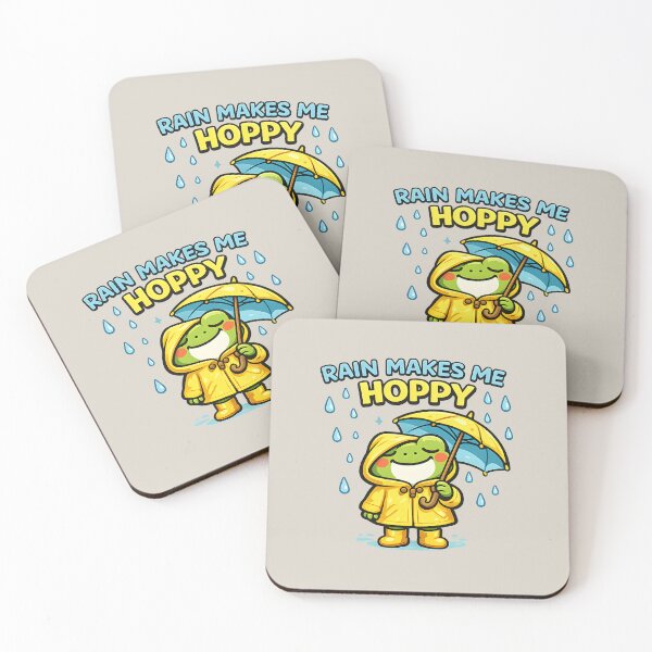 Item preview, Rain Makes Me Hoppy Cute Rainy Day Frog Sticker  Funny Frog Umbrella Rain Lover Design designed and sold by  Artistry in Motion by MADsrecreation.