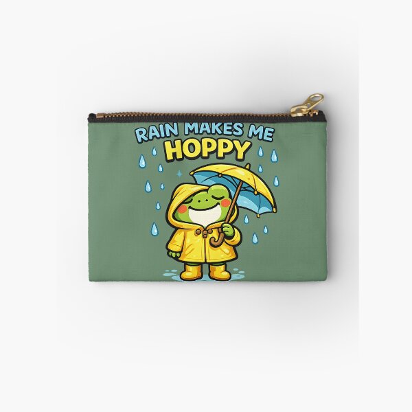 Item preview, Rain Makes Me Hoppy Cute Rainy Day Frog Sticker  Funny Frog Umbrella Rain Lover Design designed and sold by  Artistry in Motion by MADsrecreation.