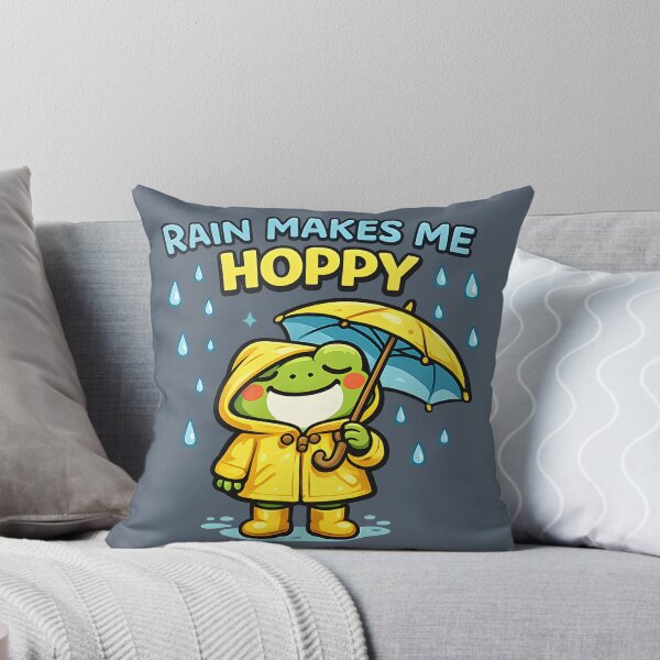Item preview, Rain Makes Me Hoppy Cute Rainy Day Frog Sticker  Funny Frog Umbrella Rain Lover Design designed and sold by  Artistry in Motion by MADsrecreation.