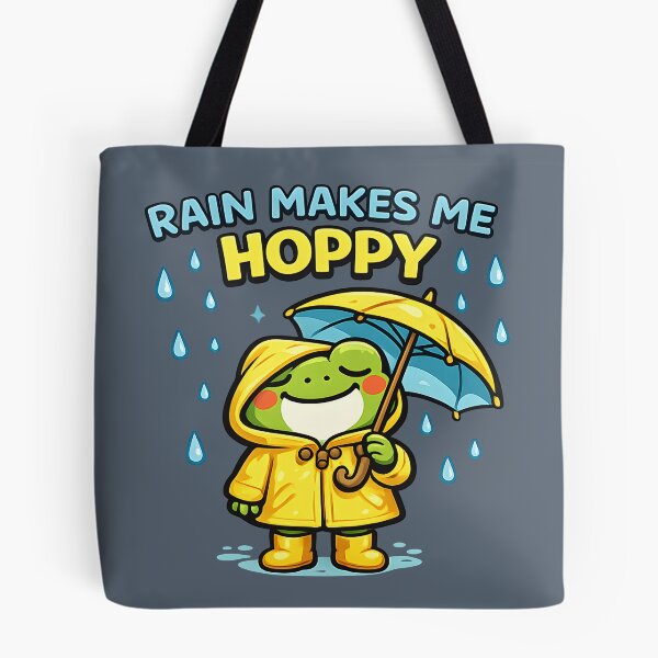 Item preview, Rain Makes Me Hoppy Cute Rainy Day Frog Sticker  Funny Frog Umbrella Rain Lover Design designed and sold by  Artistry in Motion by MADsrecreation.