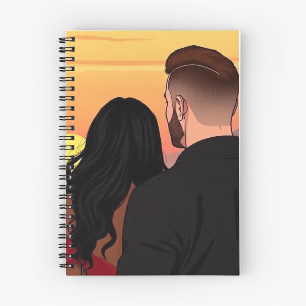 Item preview, Sunset Love Couple Illustration designed and sold by     Pink Chaos Club.
