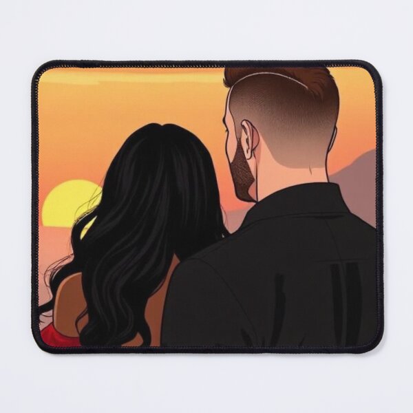 Item preview, Sunset Love Couple Illustration designed and sold by     Pink Chaos Club.