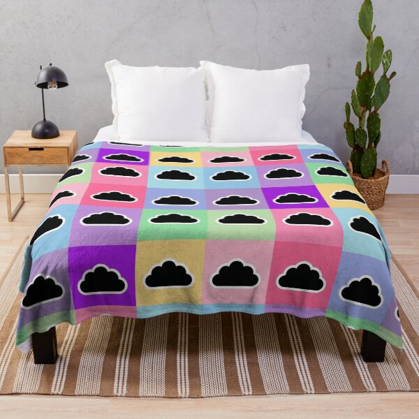 Item preview, Colorful patchwork with black clouds designed and sold by uunaa.