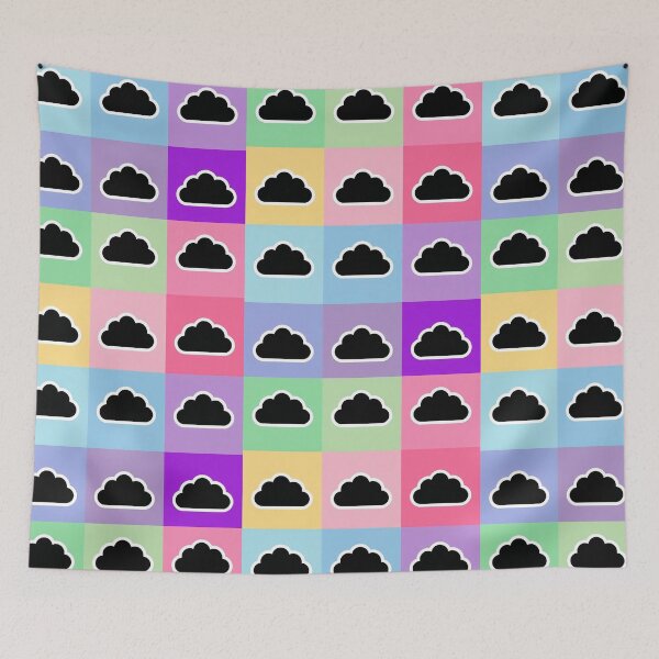 Item preview, Colorful patchwork with black clouds designed and sold by uunaa.