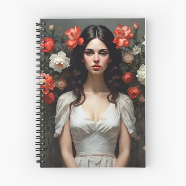 Item preview, Woman with flowers wall art print designed and sold by MK26Designs.