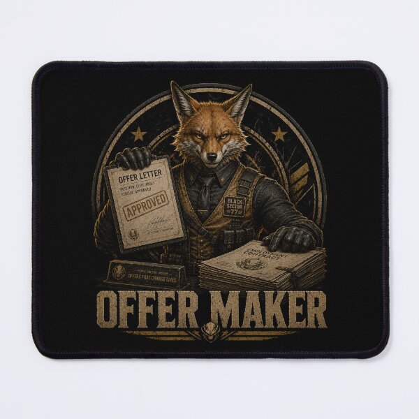 Item preview, Offer Maker – HR Fox Recruiter Black Sector 77 designed and sold by BlackSector77.