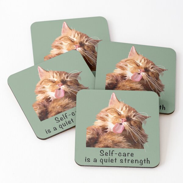 Item preview, Ginger cat self-care is a quiet strength. Proceeds go to animal charities rescues designed and sold by AnimalFriends1.