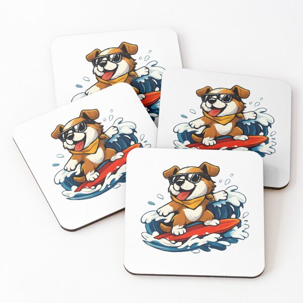 Item preview, Surfing Dog with Sunglasses – Cute Beach Puppy Summer Vibes /Cool Surfing Dog – Cute Summer Beach Puppy Riding Waves designed and sold by vansaidshop ⭐⭐⭐⭐⭐.