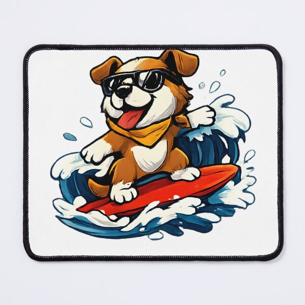 Item preview, Surfing Dog with Sunglasses – Cute Beach Puppy Summer Vibes /Cool Surfing Dog – Cute Summer Beach Puppy Riding Waves designed and sold by vansaidshop ⭐⭐⭐⭐⭐.