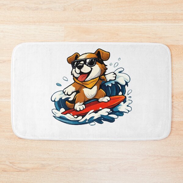 Item preview, Surfing Dog with Sunglasses – Cute Beach Puppy Summer Vibes /Cool Surfing Dog – Cute Summer Beach Puppy Riding Waves designed and sold by vansaidshop ⭐⭐⭐⭐⭐.
