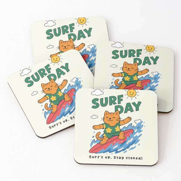 Item preview, Funny Orange Cat Surfing Surf Day Beach Summer Boys Girls Kids designed and sold by rafaeltto.