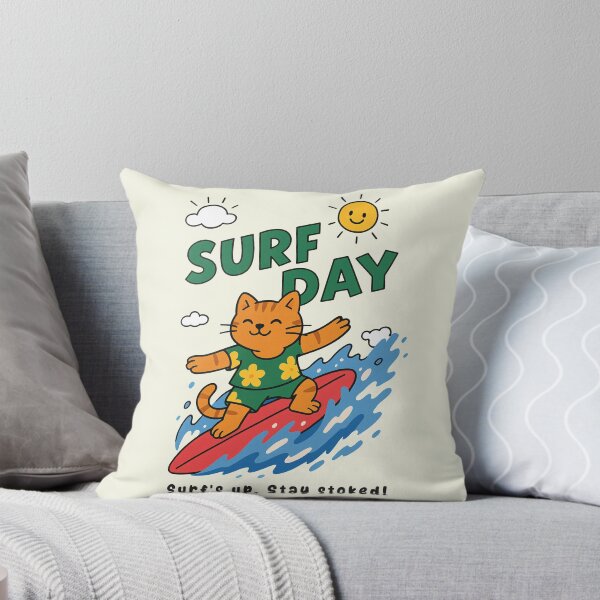 Item preview, Funny Orange Cat Surfing Surf Day Beach Summer Boys Girls Kids designed and sold by rafaeltto.