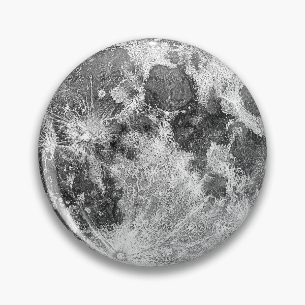 Item preview, Detailed Full Moon Surface Art | Lunar Craters Space Illustration designed and sold by athanasioungr.