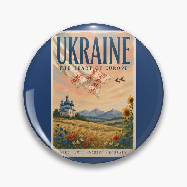 Item preview, Ukraine Ukrainian Landscape Illustration Travel Art Vintage designed and sold by KrisSidDesigns.