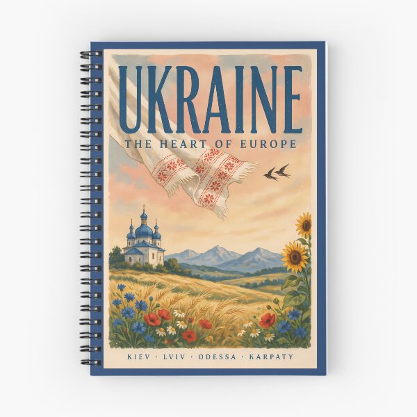 Item preview, Ukraine Ukrainian Landscape Illustration Travel Art Vintage designed and sold by KrisSidDesigns.