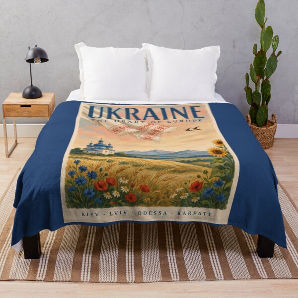 Item preview, Ukraine Ukrainian Landscape Illustration Travel Art Vintage designed and sold by KrisSidDesigns.