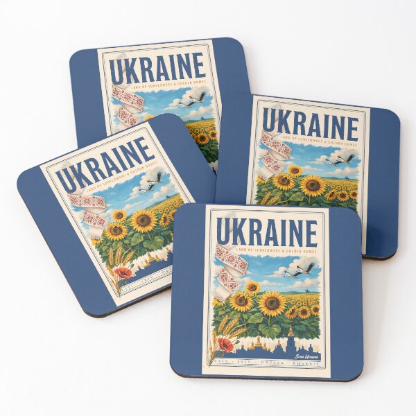 Item preview, Ukraine Sunflower Golden Dome Illustration Travel Art Vintage designed and sold by KrisSidDesigns.