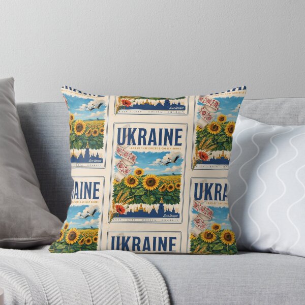 Item preview, Ukraine Sunflower Golden Dome Illustration Travel Art Vintage designed and sold by KrisSidDesigns.