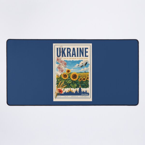 Item preview, Ukraine Sunflower Golden Dome Illustration Travel Art Vintage designed and sold by KrisSidDesigns.