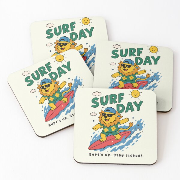 Item preview, Funny Lion Surfing Surf Day Beach Summer Boys Girls Kids designed and sold by rafaeltto.