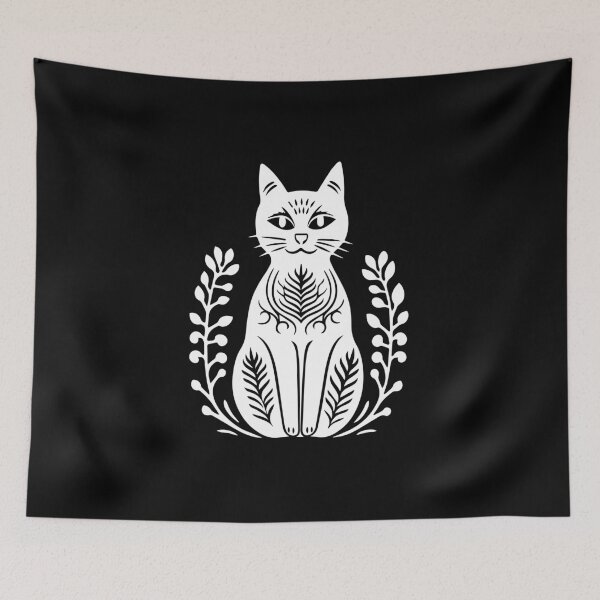Item preview, Mystical folk art cat  designed and sold by FloreizaArt.