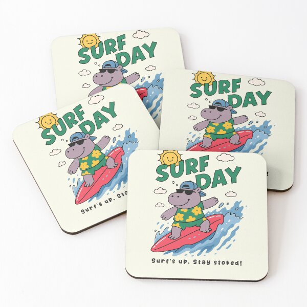 Item preview, Funny Hippopotamus Surfing Surf Day Beach Summer Boys Girls Kids designed and sold by rafaeltto.