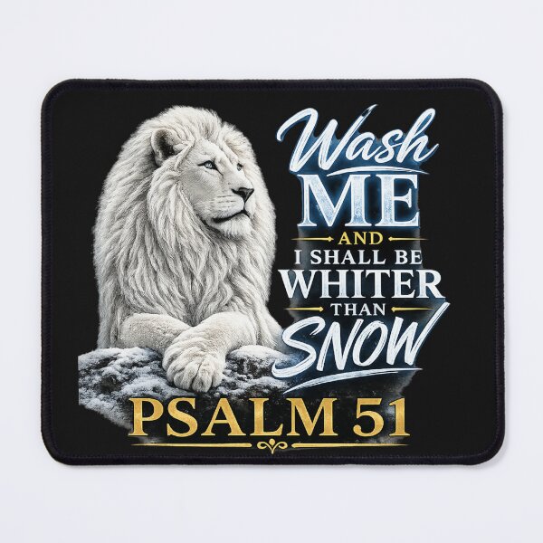 Item preview, Wash Me and I Shall Be Whiter Than Snow | Psalm 51 White Lion designed and sold by Dexters Inspiring Creations.