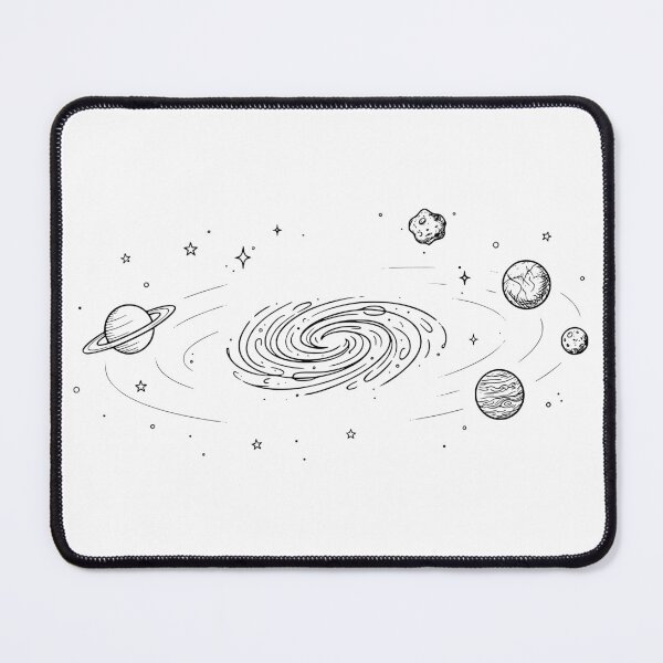 Item preview, Minimalist Solar System Galaxy Line Art Space Illustration designed and sold by crackerflake.