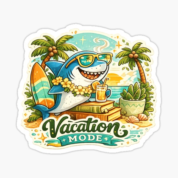 Item preview, Shark Week Vacation Mode designed and sold by 0606PM.