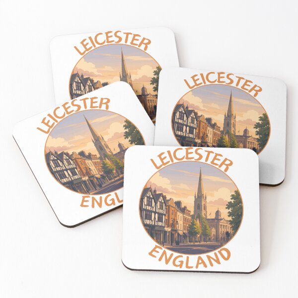 Item preview, Leicester (East Midlands) England, Retro Travel Art Circle Emblem designed and sold by MaateoDesign.