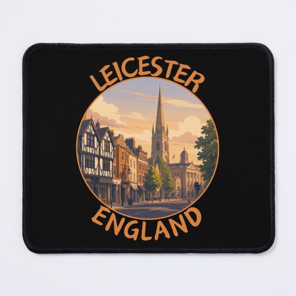Item preview, Leicester (East Midlands) England, Retro Travel Art Circle Emblem designed and sold by MaateoDesign.