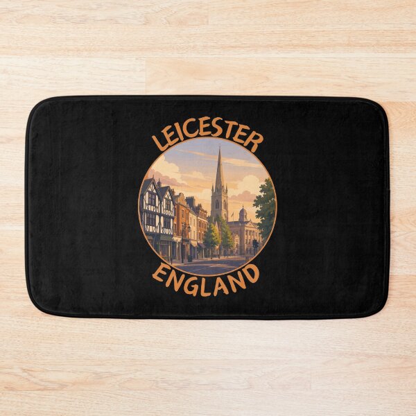 Item preview, Leicester (East Midlands) England, Retro Travel Art Circle Emblem designed and sold by MaateoDesign.