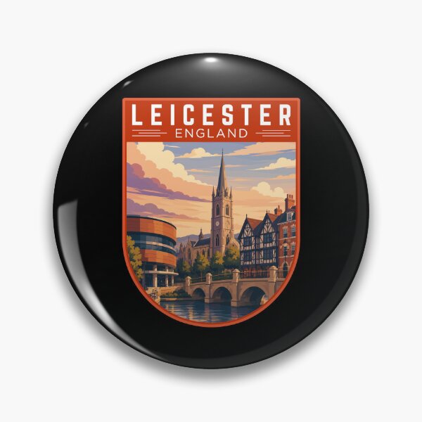 Item preview, Leicester (East Midlands) England, Vintage Travel Art Badge designed and sold by MaateoDesign.