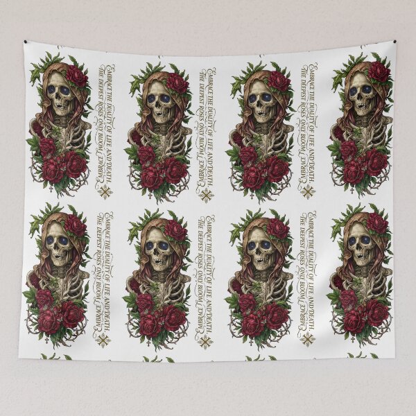 Item preview, Gothic Skull Shroud Red Rose designed and sold by Sovereign Supply Co..