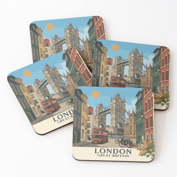 Item preview, London Great Britain Vintage Retro Travel Art designed and sold by CharaFei..