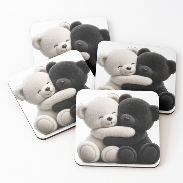 Item preview, Cute Hugging Teddy Bears Illustration designed and sold by AstraDrip Studio.