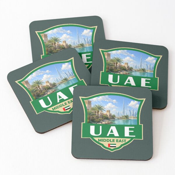 Item preview, UAE United Arab Emirates Illustration Retro Badge designed and sold by KrisSidDesigns.