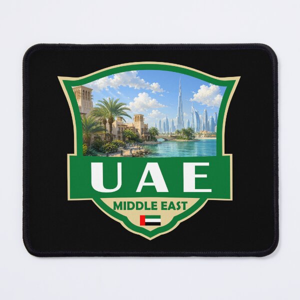 Item preview, UAE United Arab Emirates Illustration Retro Badge designed and sold by KrisSidDesigns.