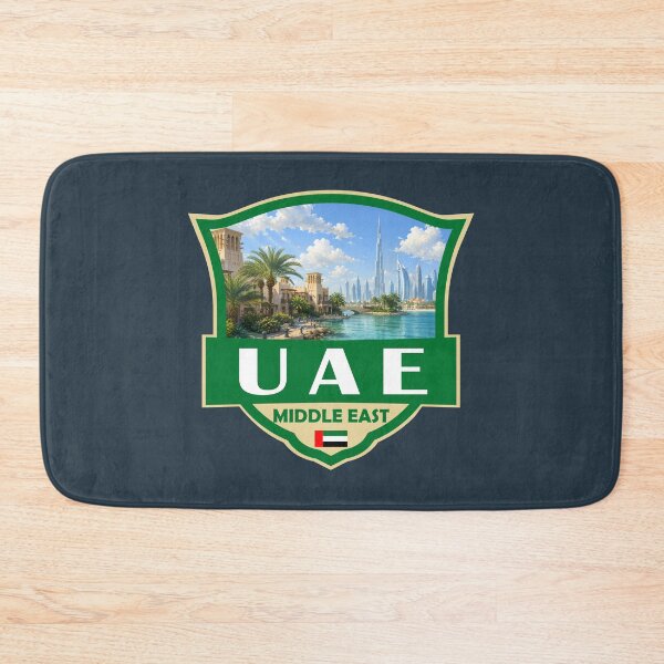 Item preview, UAE United Arab Emirates Illustration Retro Badge designed and sold by KrisSidDesigns.