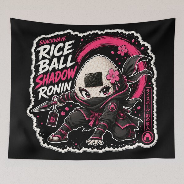 Item preview, Rice Ball Shadow Ronin Anime Ninja Onigiri Warrior Sticker designed and sold by Snackwave Ninety.