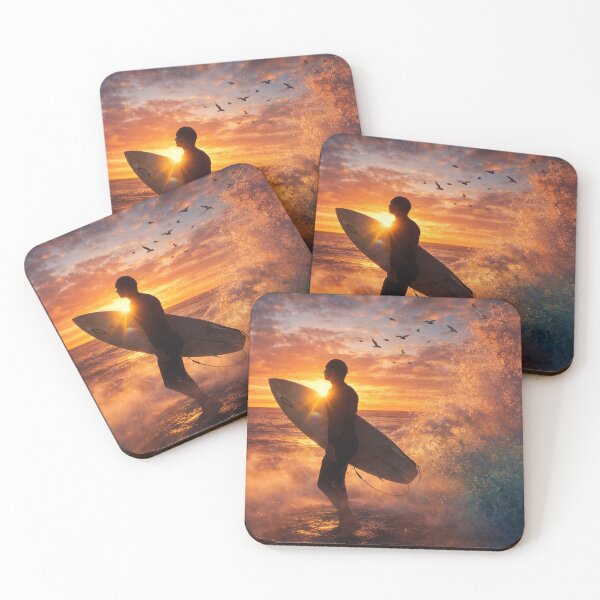 Item preview, Into the Glow – Surfer at Sunset Ocean Wall Art designed and sold by Kimberly Palmer.