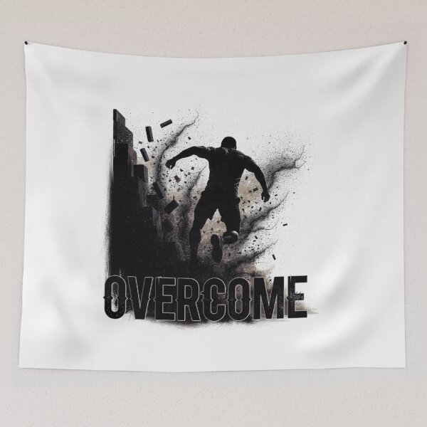 Item preview, Overcome Obstacles Motivational Poster - Break Through Walls Strength Power Athlete Mindset designed and sold by AiNaturalsOnly.
