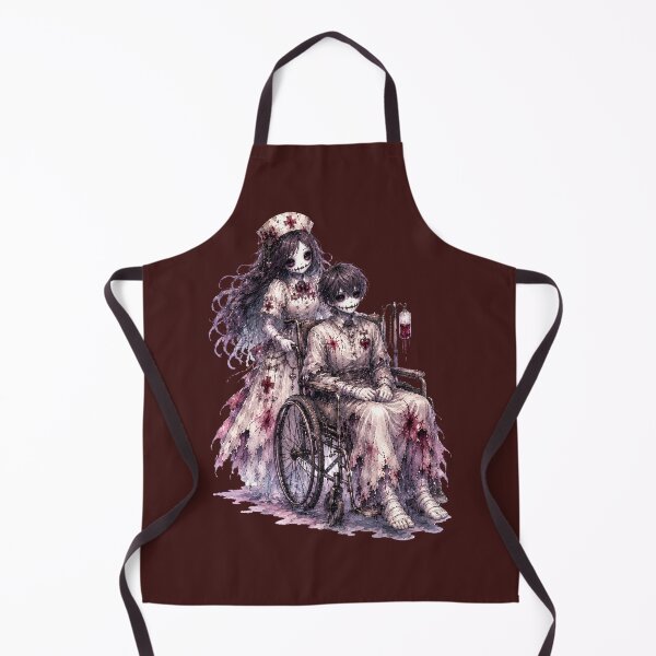 Item preview, Spooky Hospital Nurse and Cursed Patient Illustration – Gothic Horror Watercolor Character Design designed and sold by looplandger.