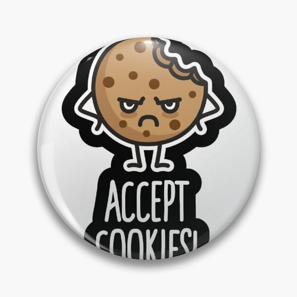 Item preview, Accept Cookies Angry Cute Website Pun Sticker designed and sold by Focus-Point.