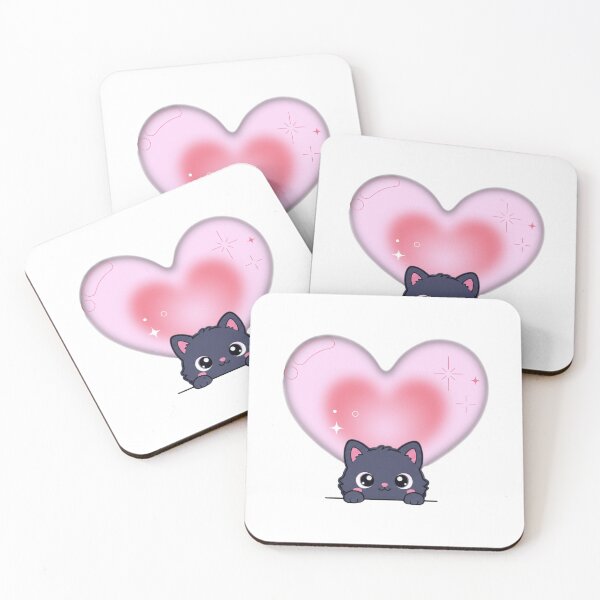 Item preview, Peeking Black Cat with Aura Heart designed and sold by BileyStudios.