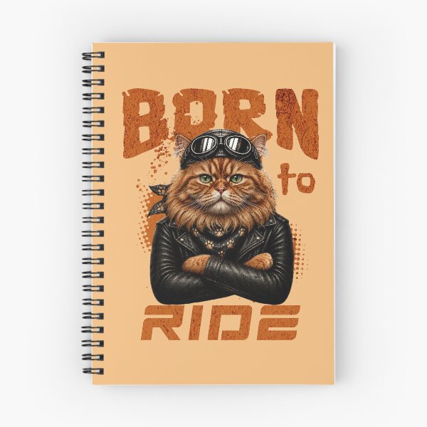Item preview, Persian Cat Biker Design – Born To Ride Funny Motorcycle Persian Cat Print designed and sold by PixelsPaws.