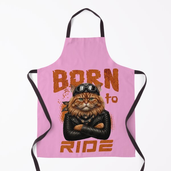 Item preview, Persian Cat Biker Design – Born To Ride Funny Motorcycle Persian Cat Print designed and sold by PixelsPaws.